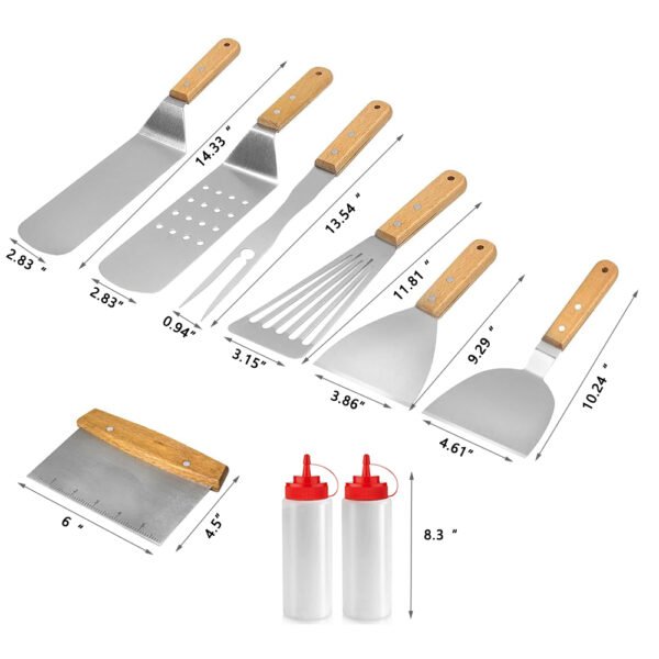 Wooden Handle Griddle Kit | 1 Set with Carry Bag - Image 2