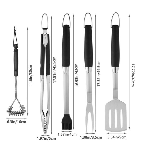 Heavy-Duty Grilling Tools with PP Handle | 1 Set - Image 2