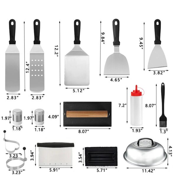 17-Piece Griddle Accessories Kit with Carry Bag | For Blackstone & Flat Top Grills - Image 2