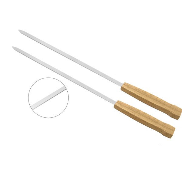 BBQ Skewer 1 Set | Flat Wide Metal Skewers Kit with Carry Bag - Image 2