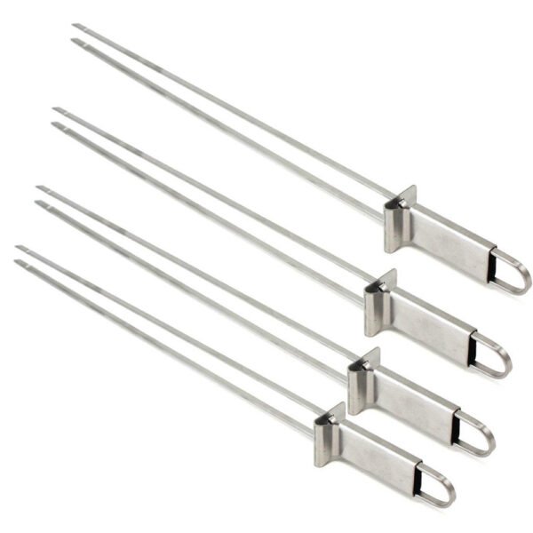 BBQ Skewer with Push Bar | Stainless Steel Grilling Fork - Image 2