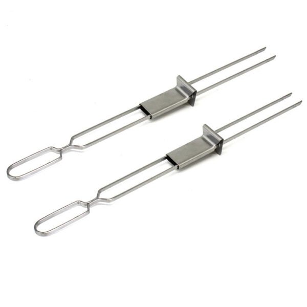 BBQ Skewer with Push Bar | Stainless Steel Grilling Fork - Image 3