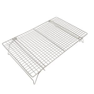 The kitchen bakery cooling rack is made of 430 stainless steel with folded legs, lightweight and sturdy