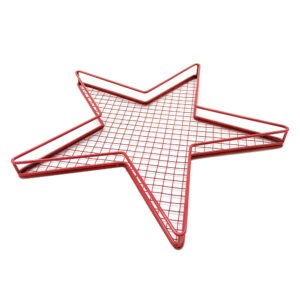 The premium baking cooling rack is made of iron with food grade non-stick coating, designs for a special star shape in red.