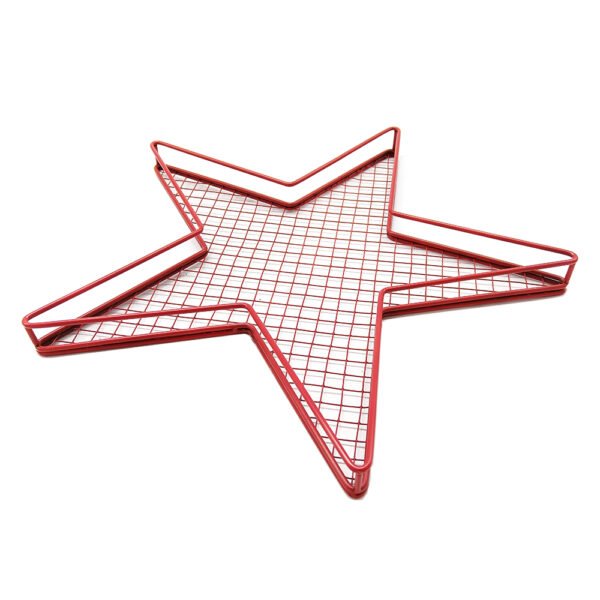 The premium baking cooling rack is made of iron with food grade non-stick coating, designs for a special star shape in red.