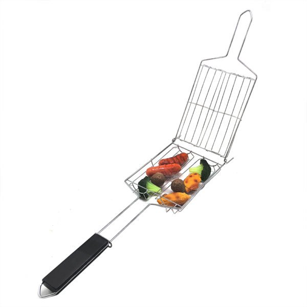 Corn Basket for Grilling | Round Grill Basket with Wooden Handle - Image 3