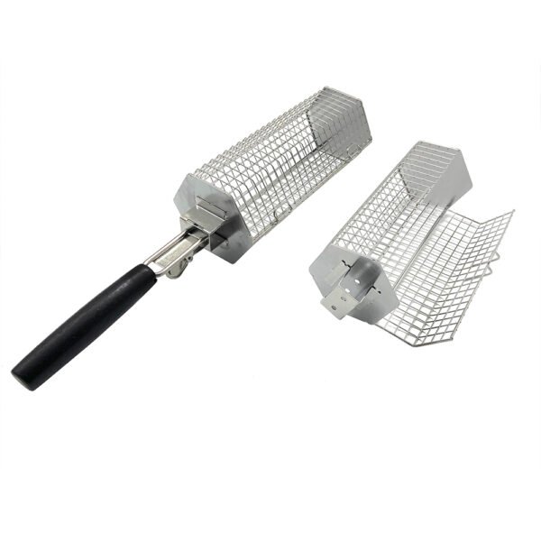2 Pack Hexagon BBQ Baskets Set | Stainless Steel Grill Tools for Common Grills & Smokers - Image 3