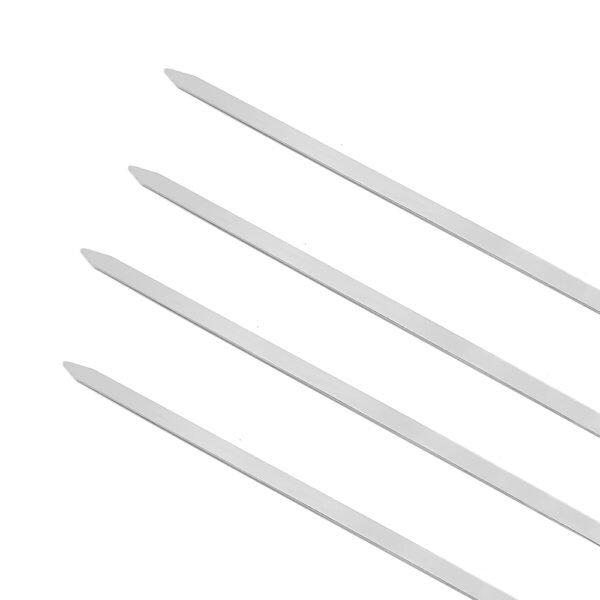 Metal BBQ Skewers with Wooden Handle - 8 Pack Reusable Kabob Grilling Sticks - Image 6