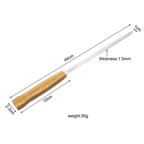 Metal BBQ Skewers with Wooden Handle - 8 Pack Reusable Kabob Grilling Sticks - Image 5