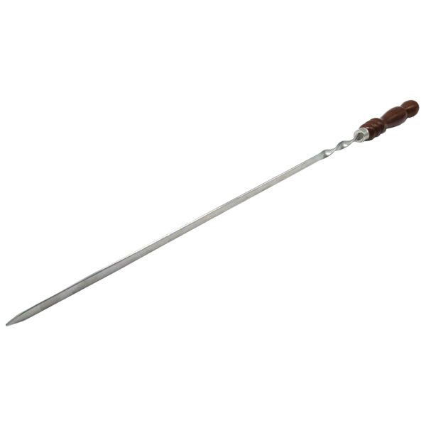 Heavy-Duty Flat Kabab Skewers | Stainless Steel BBQ Skewers with Wood Grip - Image 6
