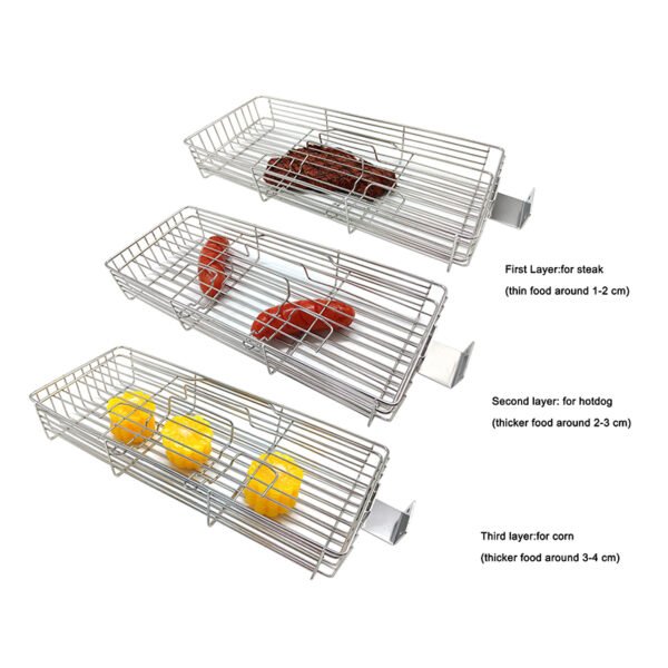 Professional Barbecue Grill Basket with Fodable Handle for Outdoor Grills - Image 4