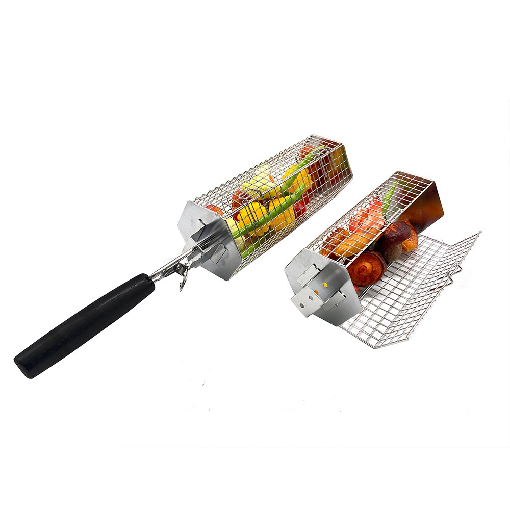 2 Pack Hexagon BBQ Baskets Set | Stainless Steel Grill Tools for Common Grills & Smokers