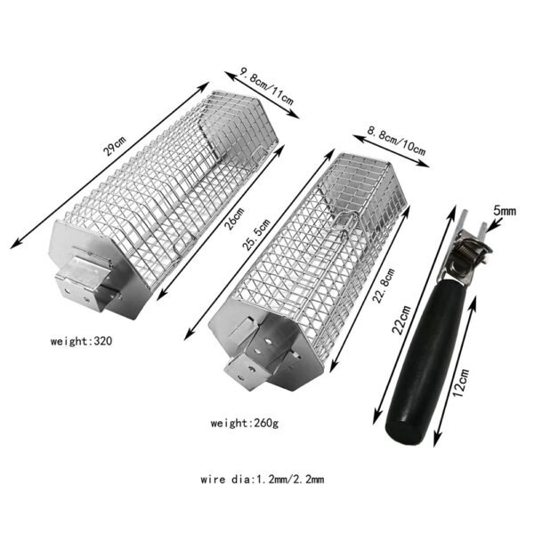 2 Pack Hexagon BBQ Baskets Set | Stainless Steel Grill Tools for Common Grills & Smokers - Image 2