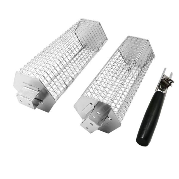 This hexagon rolling grilling basket set is used for outdoor camping cooking and grilling. 2 different size to meet defferent grilling needs. OEM acceptable