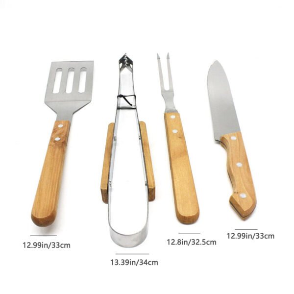 BBQ Barbecue Tools Set 1 Set | Wooden Handle - Image 2