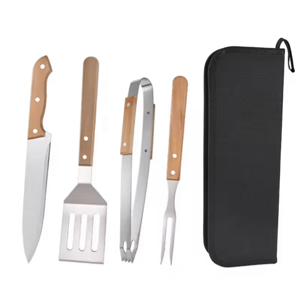 BBQ Barbecue Tools Set 1 Set | Wooden Handle - Image 3