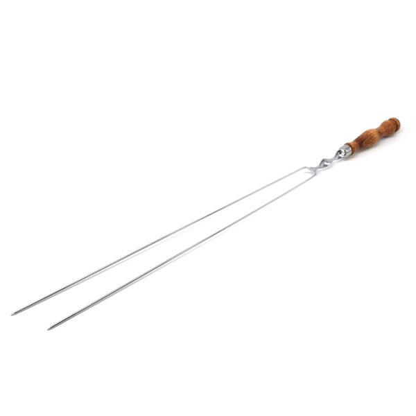 Grill Skewer Forks | Stainless Steel Kebab Grilling Stick with Wood Grip - Image 3