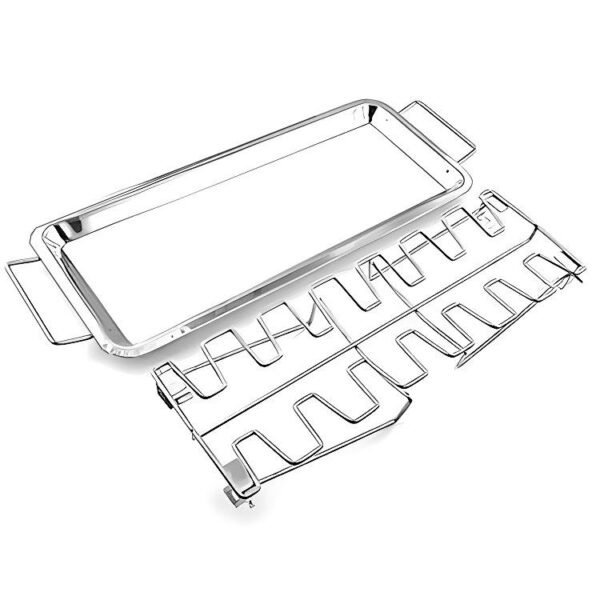 14 Slots Drumsticks Grill Stand with Tray | Stainless Steel Grilling Rack - Image 3