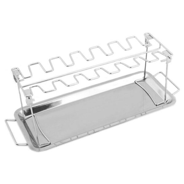 14 Slots Drumsticks Grill Stand with Tray | Stainless Steel Grilling Rack - Image 4