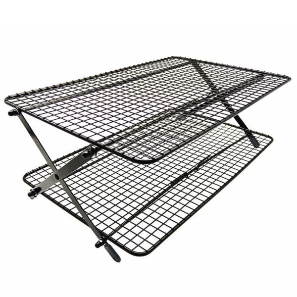 2 Tiers Metal Food Cooling Rack | Collapsible Bakery Rack| Non-stick Coated - Image 3
