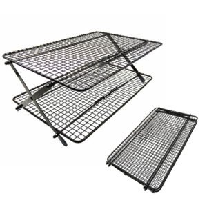 2-tiers food cooling stand with collapsible designed for saving storage space and easy to carry out for pinic