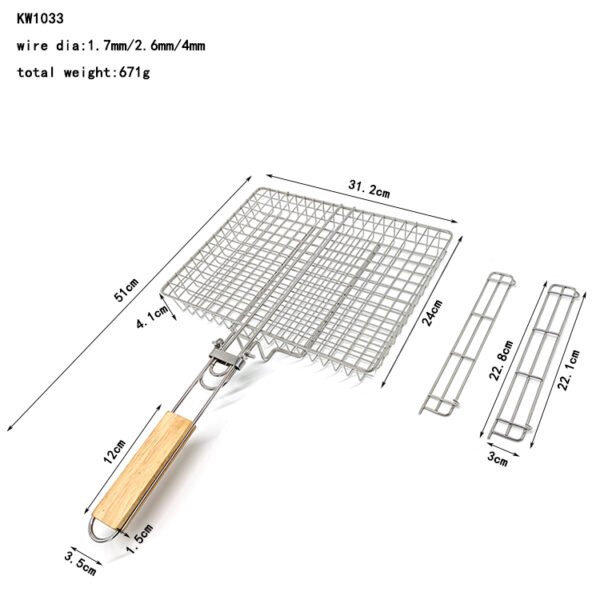Perforated Grill Basket for Fish, Steak, Meat and Veggies - Image 2