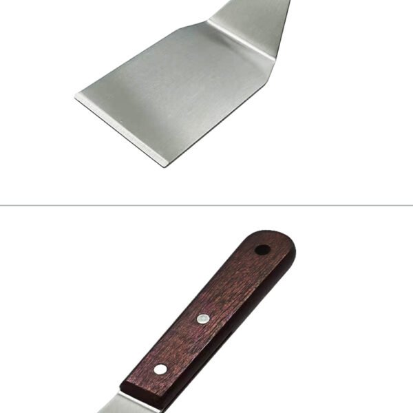 Griddle Tools Set Stainless Steel with Wooden Handle - Image 4