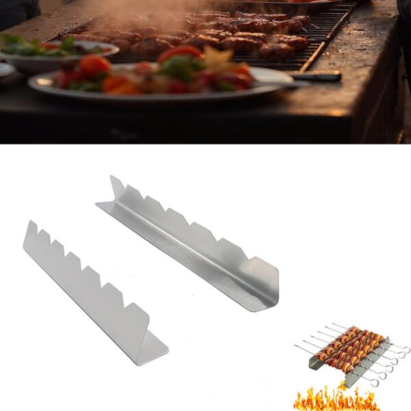 8 Pack Barbecue Skewers with Holder | 1 Set - Image 2