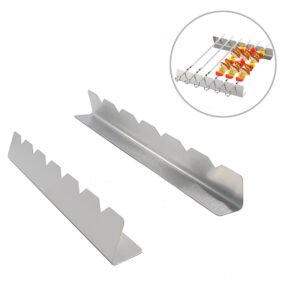2 Pcs bbq skewers holder is the lightweight and sturdy rack for holding skewers for grilling