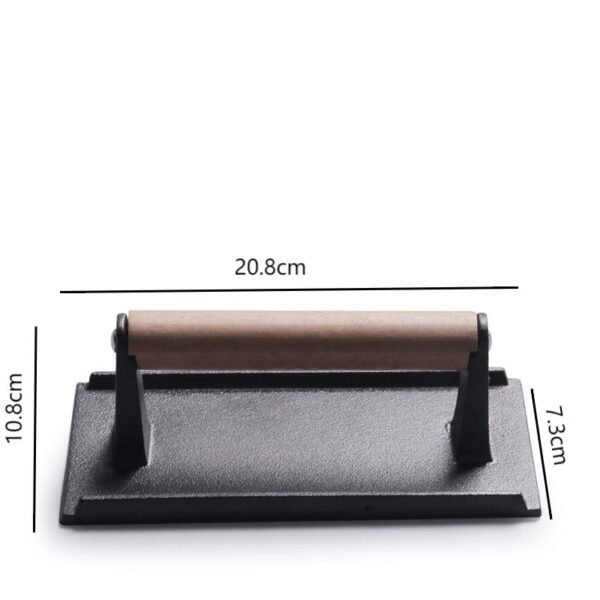 Heavy Duty Smash Burger Press | Cast Iron with Wooden Handle - Image 3