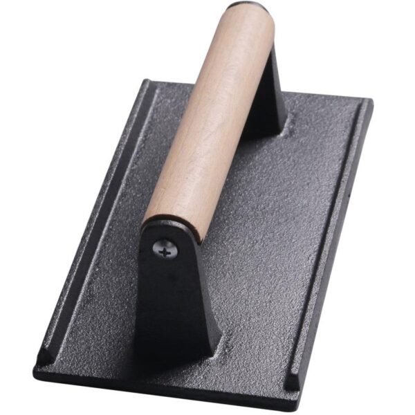 Heavy Duty Smash Burger Press | Cast Iron with Wooden Handle - Image 4