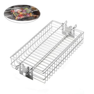 The flat fish grill Basket is constructed from commercial stainless steel, suits for 4mm dia rod for rotating foods on the grills and smokers.
