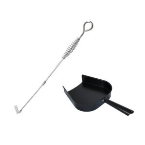 The charcoal ash kit comes with a folded stainless steel charcoal ash rake and a carbon steel ash pan, an ideal ash removal tool for charcoal stove.