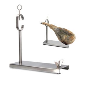 The heavy-duty ham stand with back leg and shoulder easy and manageable to cut ham in the holder safely and keeping the ham in good condition.