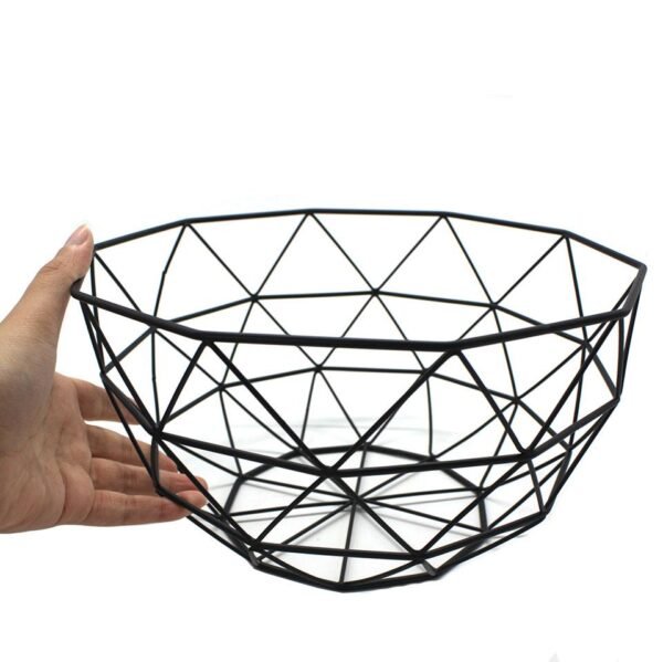 Metal Wire Fruit Basket with Cotton Bag for Kicthen - Image 4