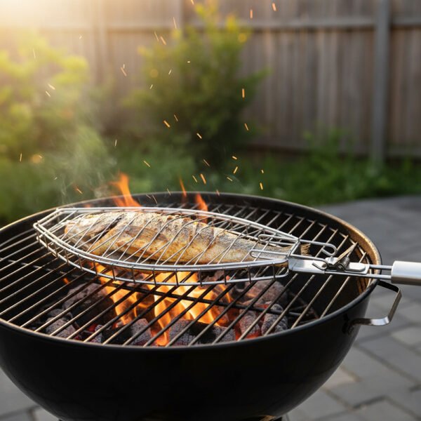 Premium Stainless Steel 3D Fish Grill Basket | Detachable Handle - Image 6