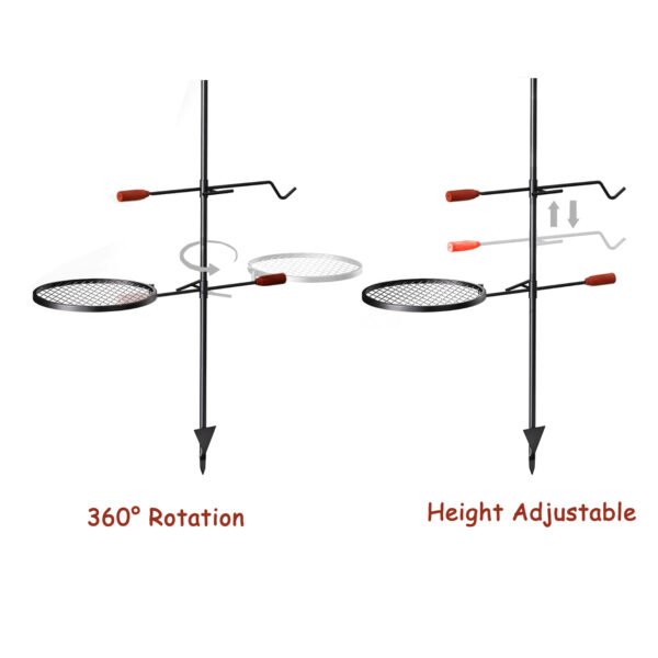 Folding and Adjustable Campfire Cooking Grate | 1 Set - Image 3