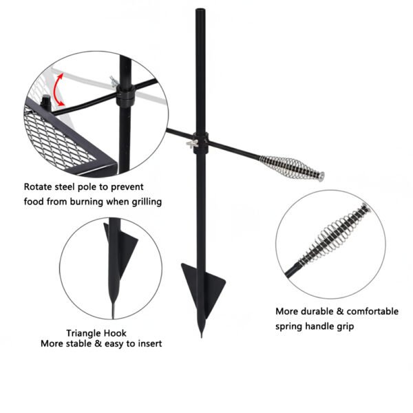Heavt Duty Campfire Grill Grate with Adjustbale Height - Image 4