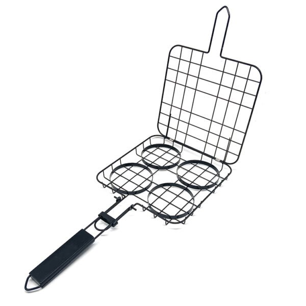 Folding Hamburger Grilling Basket | Non-stick - Image 4