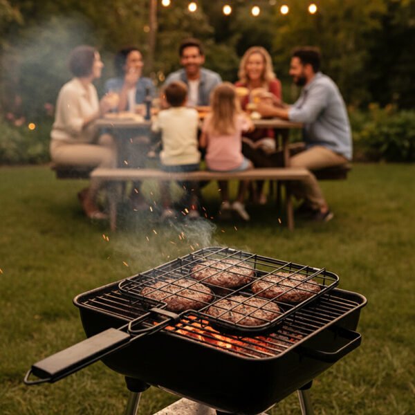 Folding Hamburger Grilling Basket | Non-stick - Image 8