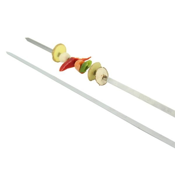 16” Flat BBQ Kebab Skewer | Wooden Handle | Stainless Steel | 1 PC - Image 5