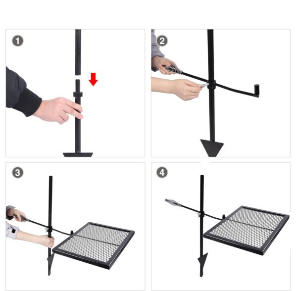 Heavt Duty Campfire Grill Grate with Adjustbale Height - Image 5