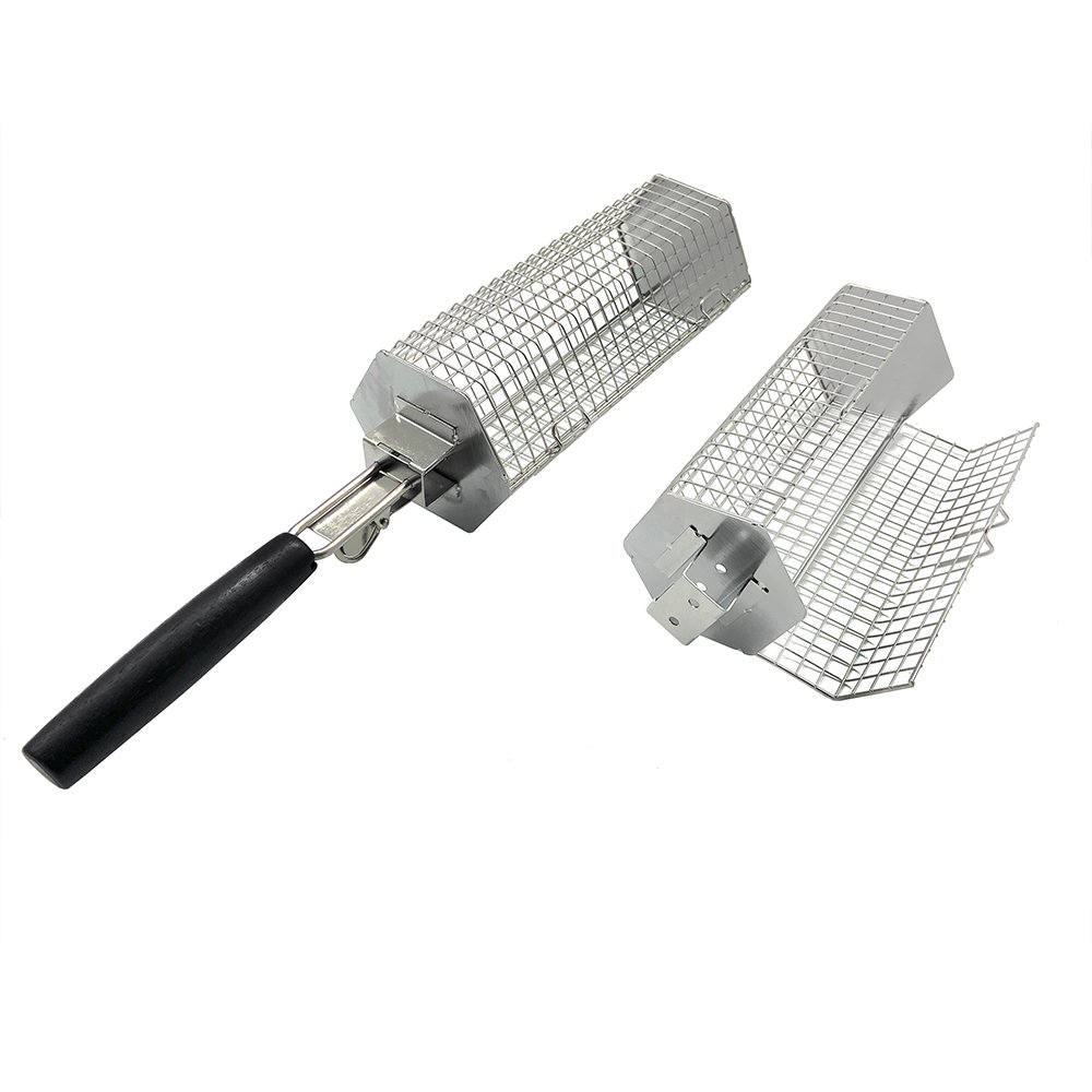 Stainless Steel Hexagonal Rolling Grill Basket